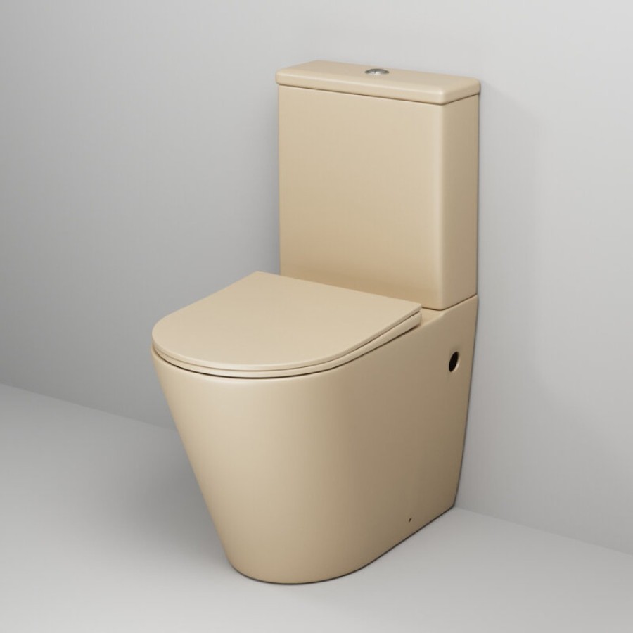 Унитаз-компакт Grossman Color GR-4480BEMS, безободковый, с крышкой-сиденьем микролифт, бежевый матовый