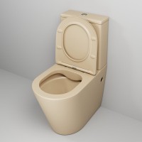 Унитаз-компакт Grossman Color GR-4480BEMS, безободковый, с крышкой-сиденьем микролифт, бежевый матовый