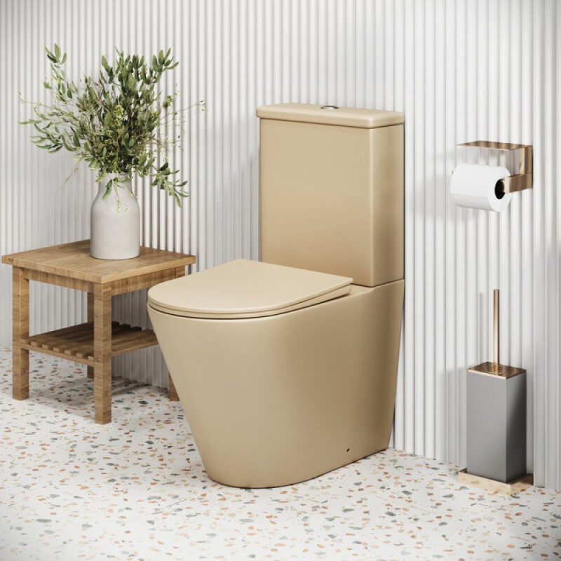 Унитаз-компакт Grossman Color GR-4480BEMS, безободковый, с крышкой-сиденьем микролифт, бежевый матовый