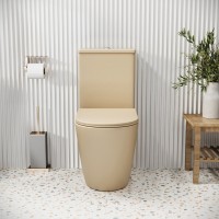 Унитаз-компакт Grossman Color GR-4480BEMS, безободковый, с крышкой-сиденьем микролифт, бежевый матовый