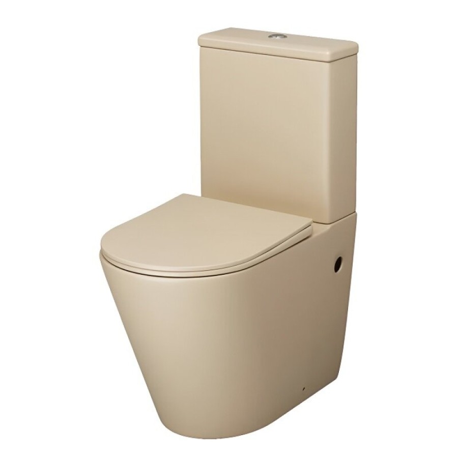 Унитаз-компакт Grossman Color GR-4480BEMS, безободковый, с крышкой-сиденьем микролифт, бежевый матовый