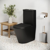 Унитаз-компакт Grossman Color GR-4480BMS, безободковый, с крышкой-сиденьем микролифт, черный матовый
