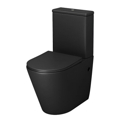 Унитаз-компакт Grossman Color GR-4480BMS, безободковый, с крышкой-сиденьем микролифт, черный матовый