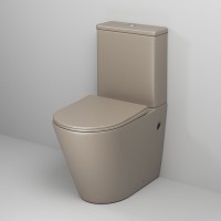 Унитаз-компакт Grossman Color GR-4480BRLMS, безободковый, с крышкой-сиденьем микролифт, светло-коричневый матовый