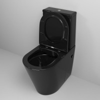 Унитаз-компакт Grossman Color GR-4480BS, безободковый, с крышкой-сиденьем микролифт, черный