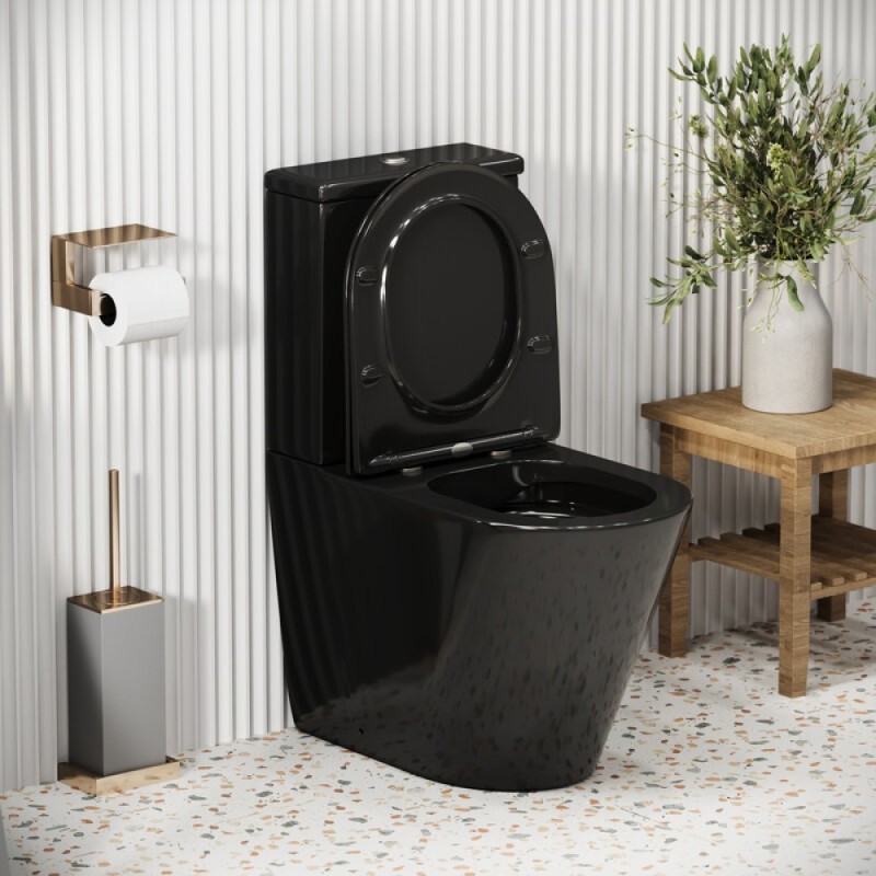 Унитаз-компакт Grossman Color GR-4480BS, безободковый, с крышкой-сиденьем микролифт, черный