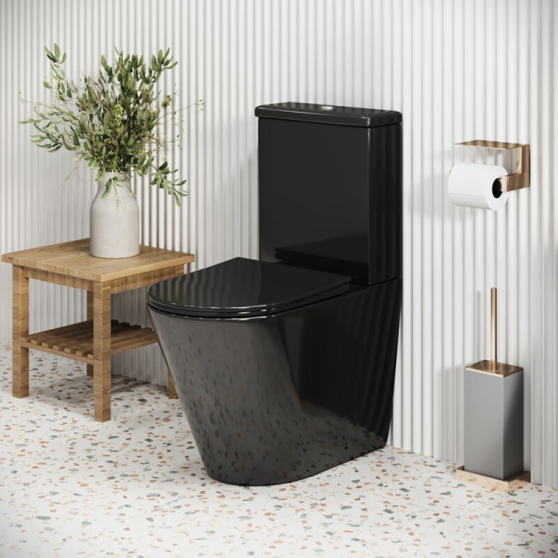 Унитаз-компакт Grossman Color GR-4480BS, безободковый, с крышкой-сиденьем микролифт, черный