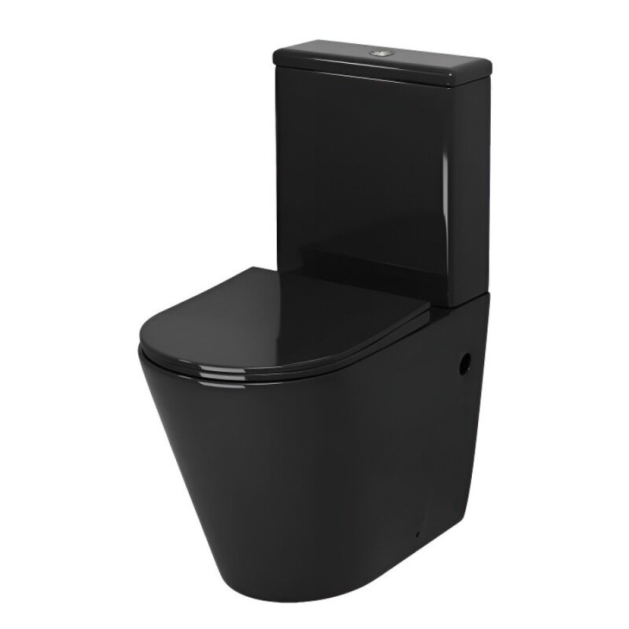 Унитаз-компакт Grossman Color GR-4480BS, безободковый, с крышкой-сиденьем микролифт, черный