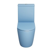 Унитаз-компакт Grossman Color GR-4480BSMS, безободковый, с крышкой-сиденьем микролифт, голубой матовый