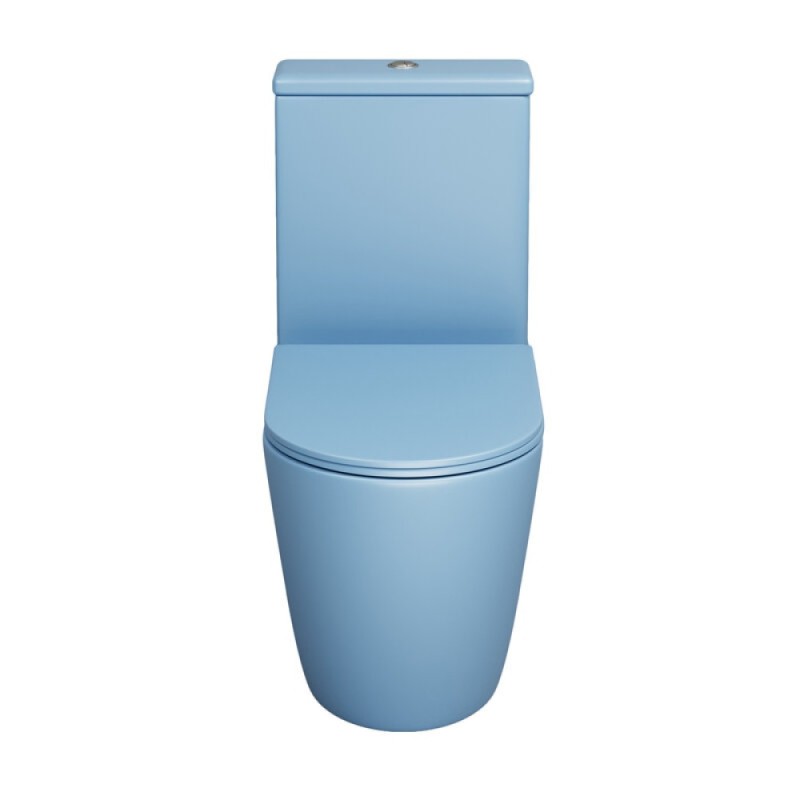 Унитаз-компакт Grossman Color GR-4480BSMS, безободковый, с крышкой-сиденьем микролифт, голубой матовый