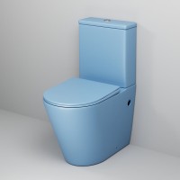 Унитаз-компакт Grossman Color GR-4480BSMS, безободковый, с крышкой-сиденьем микролифт, голубой матовый