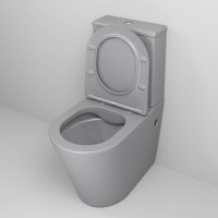 Унитаз-компакт Grossman Color GR-4480GLMS, безободковый, с крышкой-сиденьем микролифт, светло-серый матовый