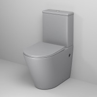 Унитаз-компакт Grossman Color GR-4480GLMS, безободковый, с крышкой-сиденьем микролифт, светло-серый матовый