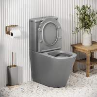 Унитаз-компакт Grossman Color GR-4480GLMS, безободковый, с крышкой-сиденьем микролифт, светло-серый матовый