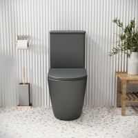Унитаз-компакт Grossman Color GR-4480GMS, безободковый, с крышкой-сиденьем микролифт, серый матовый