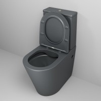 Унитаз-компакт Grossman Color GR-4480GMS, безободковый, с крышкой-сиденьем микролифт, серый матовый