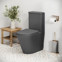 Унитаз-компакт Grossman Color GR-4480GMS, безободковый, с крышкой-сиденьем микролифт, серый матовый