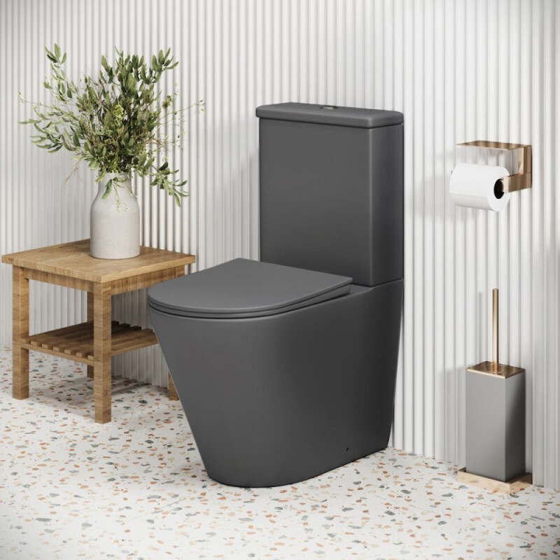Унитаз-компакт Grossman Color GR-4480GMS, безободковый, с крышкой-сиденьем микролифт, серый матовый