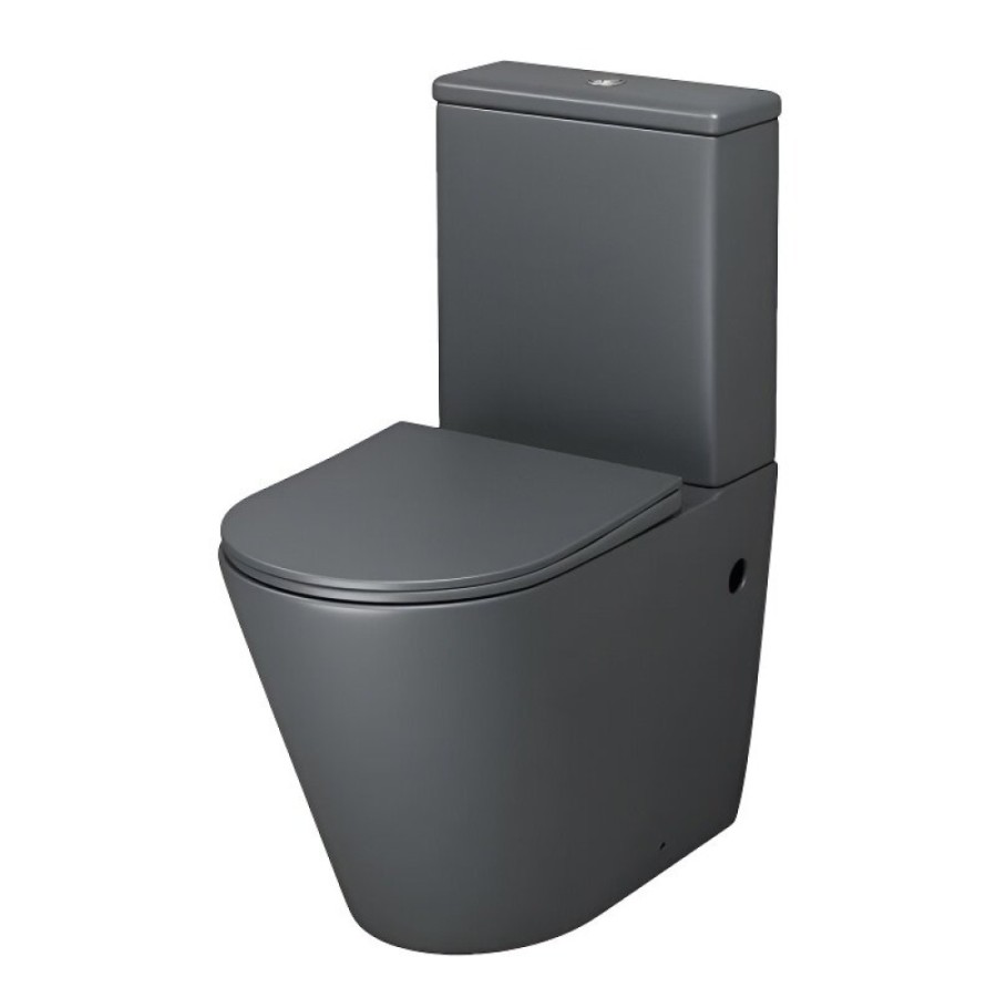 Унитаз-компакт Grossman Color GR-4480GMS, безободковый, с крышкой-сиденьем микролифт, серый матовый