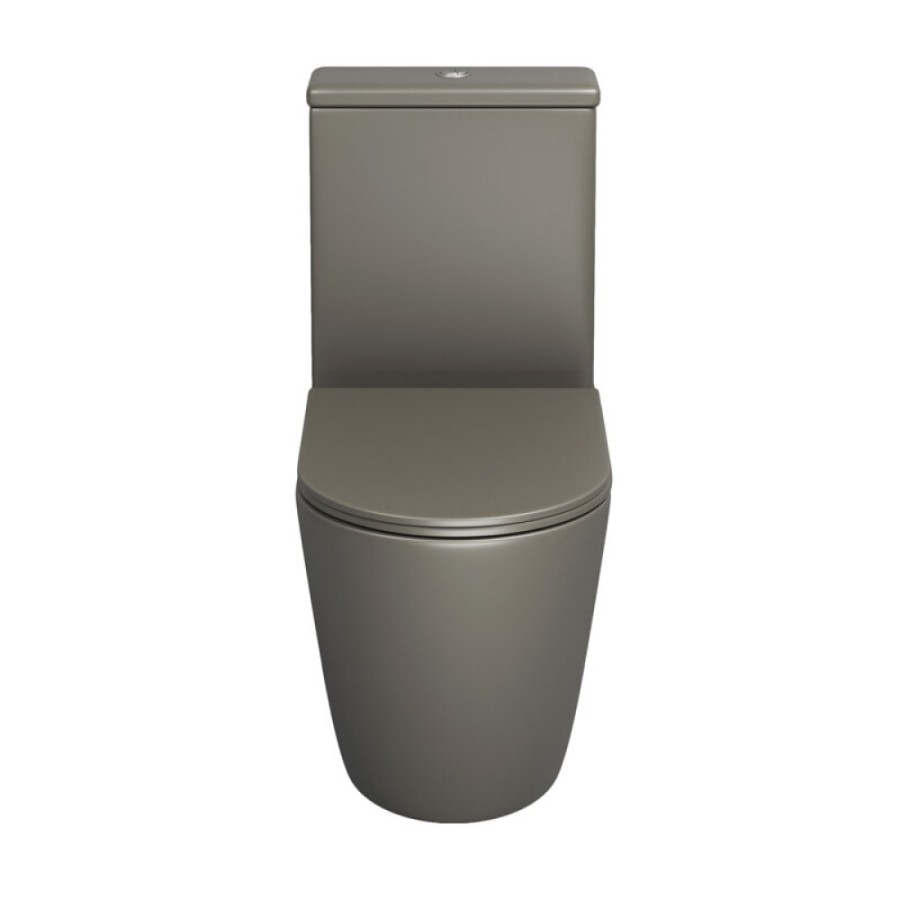 Унитаз-компакт Grossman Color GR-4480GSMS, безободковый, с крышкой-сиденьем микролифт, хаки матовый