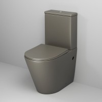 Унитаз-компакт Grossman Color GR-4480GSMS, безободковый, с крышкой-сиденьем микролифт, хаки матовый