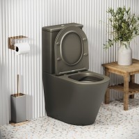 Унитаз-компакт Grossman Color GR-4480GSMS, безободковый, с крышкой-сиденьем микролифт, хаки матовый