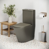 Унитаз-компакт Grossman Color GR-4480GSMS, безободковый, с крышкой-сиденьем микролифт, хаки матовый
