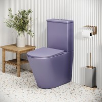 Унитаз-компакт Grossman Color GR-4480LIMS, безободковый, с крышкой-сиденьем микролифт, фиолетовый матовый
