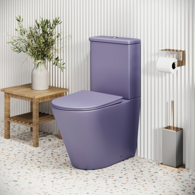 Унитаз-компакт Grossman Color GR-4480LIMS, безободковый, с крышкой-сиденьем микролифт, фиолетовый матовый
