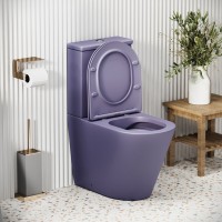 Унитаз-компакт Grossman Color GR-4480LIMS, безободковый, с крышкой-сиденьем микролифт, фиолетовый матовый