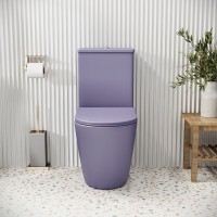 Унитаз-компакт Grossman Color GR-4480LIMS, безободковый, с крышкой-сиденьем микролифт, фиолетовый матовый
