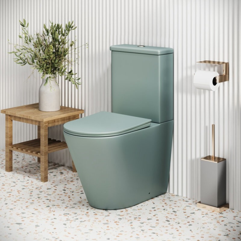 Унитаз-компакт Grossman Color GR-4480MNMS, безободковый, с крышкой-сиденьем микролифт, мятный матовый