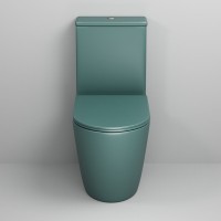 Унитаз-компакт Grossman Color GR-4480OLMS, безободковый, с крышкой-сиденьем микролифт, зеленый матовый
