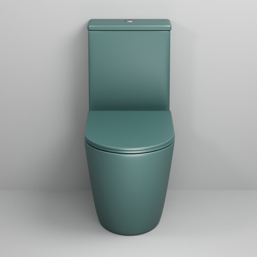 Унитаз-компакт Grossman Color GR-4480OLMS, безободковый, с крышкой-сиденьем микролифт, зеленый матовый