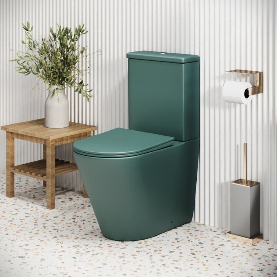 Унитаз-компакт Grossman Color GR-4480OLMS, безободковый, с крышкой-сиденьем микролифт, зеленый матовый