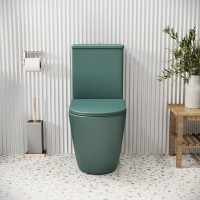 Унитаз-компакт Grossman Color GR-4480OLMS, безободковый, с крышкой-сиденьем микролифт, зеленый матовый