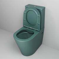 Унитаз-компакт Grossman Color GR-4480OLMS, безободковый, с крышкой-сиденьем микролифт, зеленый матовый