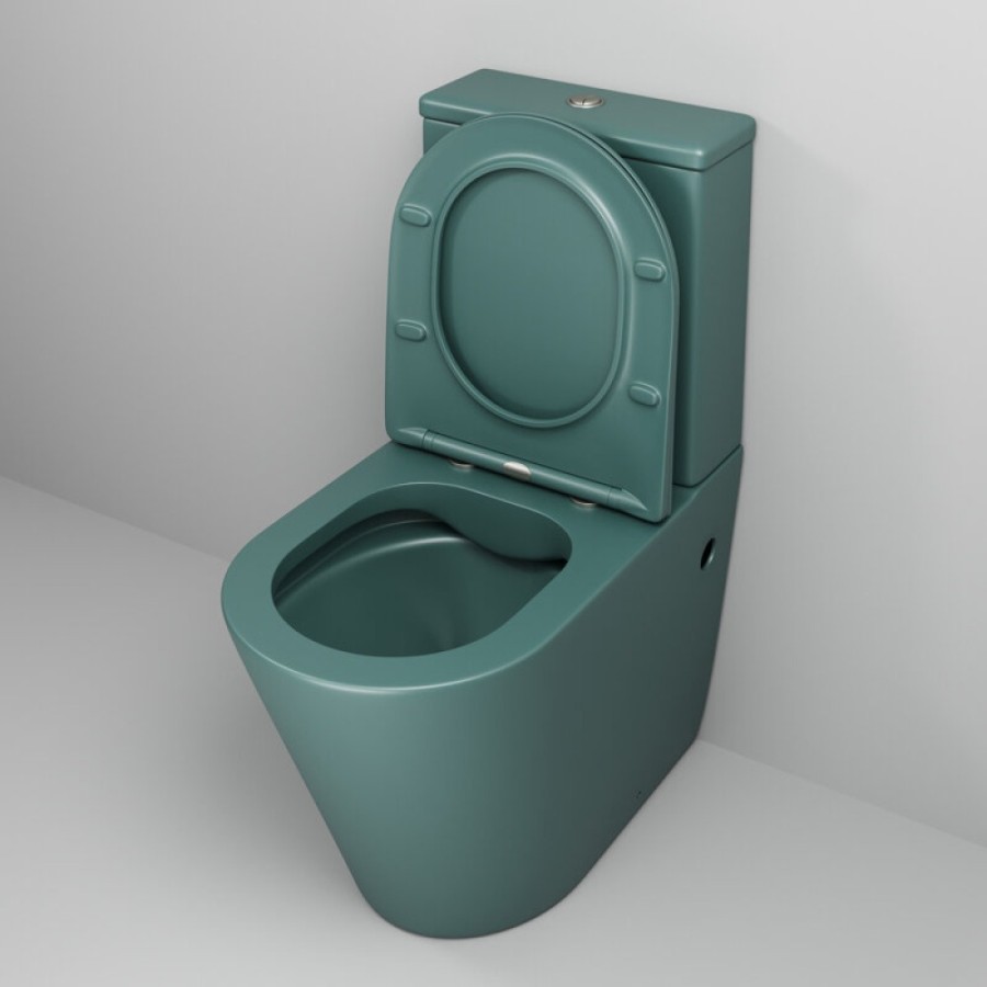 Унитаз-компакт Grossman Color GR-4480OLMS, безободковый, с крышкой-сиденьем микролифт, зеленый матовый