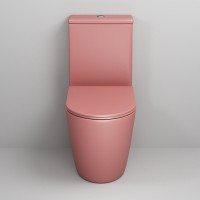 Унитаз-компакт Grossman Color GR-4480PIMS, безободковый, с крышкой-сиденьем микролифт, розовый матовый