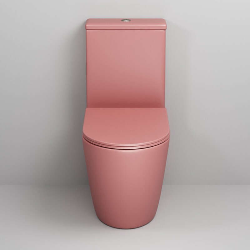 Унитаз-компакт Grossman Color GR-4480PIMS, безободковый, с крышкой-сиденьем микролифт, розовый матовый