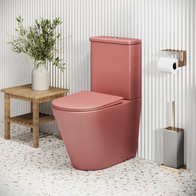 Унитаз-компакт Grossman Color GR-4480PIMS, безободковый, с крышкой-сиденьем микролифт, розовый матовый