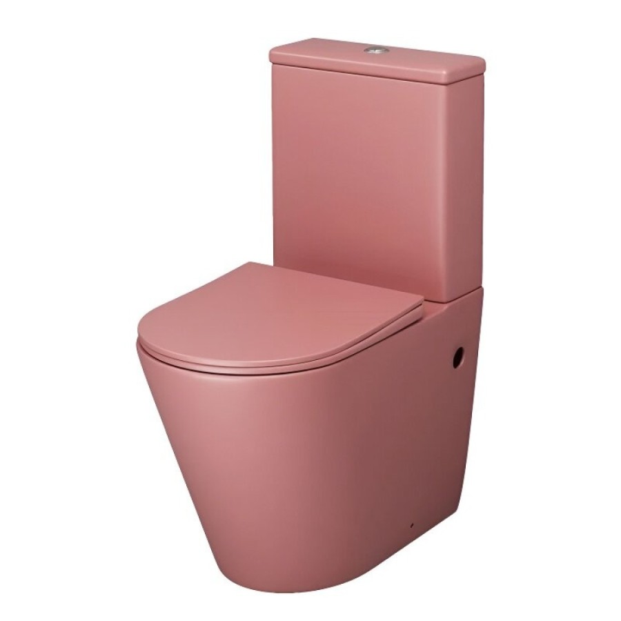 Унитаз-компакт Grossman Color GR-4480PIMS, безободковый, с крышкой-сиденьем микролифт, розовый матовый
