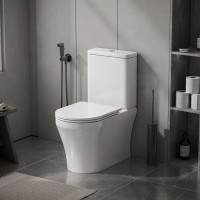 Унитаз напольный Grossman Торнадо GR-4485SQ, безободковый, крышка-сиденье микролифт, белый