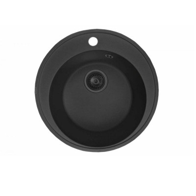 Мойка кухонная Zorg Granit GR 500 BLACK GRAFIT, 50 см, искусственный камень, черная