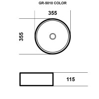 Раковина Grossman 35 х 35 см, накладная, золото/черная, GR-5010GB