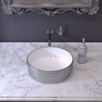 Раковина Grossman 35.5 x 35.5 х 11.5 см, накладная, серебряная/белая, GR-5020SW