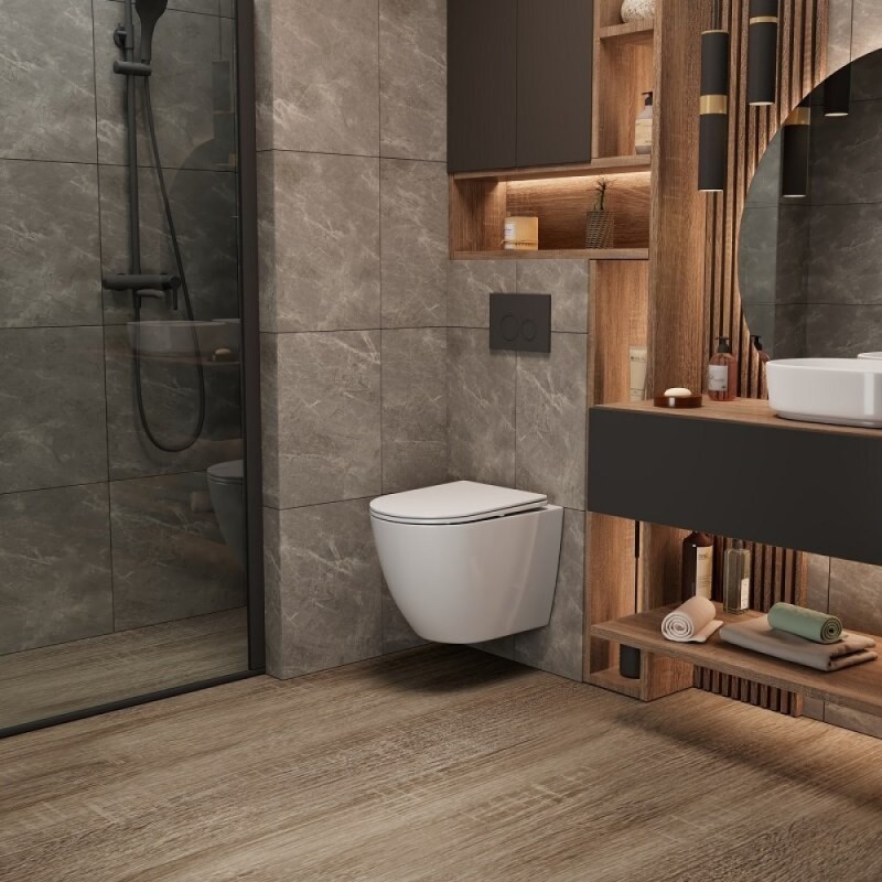 Подвесной унитаз Grossman Thin Rim GR-5601S, крышка-сиденье микролифт, белый