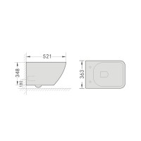 Подвесной унитаз Grossman Thin Rim GR-5603S, крышка-сиденье микролифт, белый