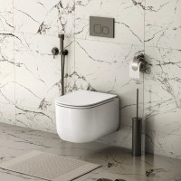 Подвесной унитаз Grossman Thin Rim GR-5605SQ, смыв торнадо, крышка-сиденье микролифт, белый