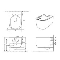 Подвесной унитаз Grossman Thin Rim GR-5605SQ, смыв торнадо, крышка-сиденье микролифт, белый